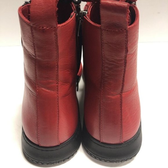 Spring Step Women’s Yaple, Red Leather Zip Booties, Size EU 38, US 7.5-8M - Picture 4 of 6